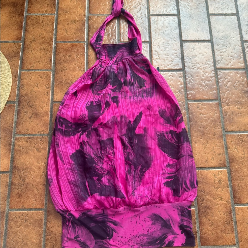 Y2K Wet Seal Pink and Black Halter Top